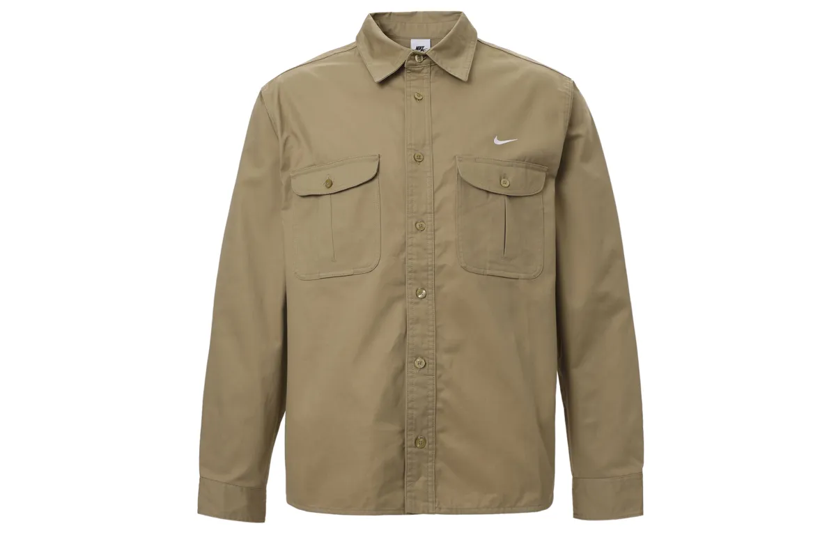 Nike Polo Shirts Men's Khaki Polo Collar Moderate Straight Fit