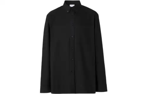 Burberry Shirts Men's Black Lapel Moderate Other