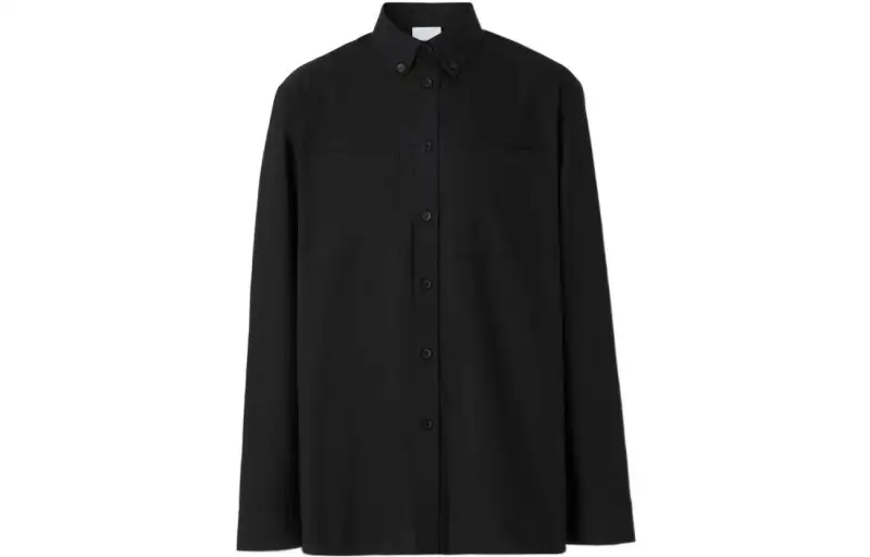 Burberry Shirts Men's Black Lapel Moderate Other