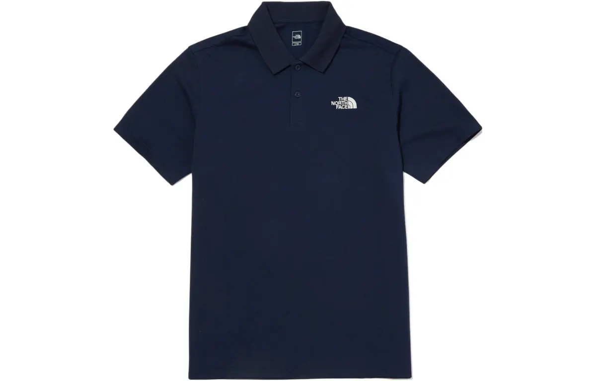 THE NORTH FACE Polo Shirts Men's Blue Polo Collar Moderate Straight Fit
