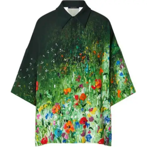 LOUIS VUITTON Shirts Men's Green Lapel Moderate Other