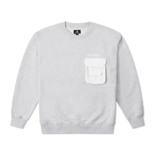Converse Sweatshirts Men's Gray Crew Neck Moderate Regular