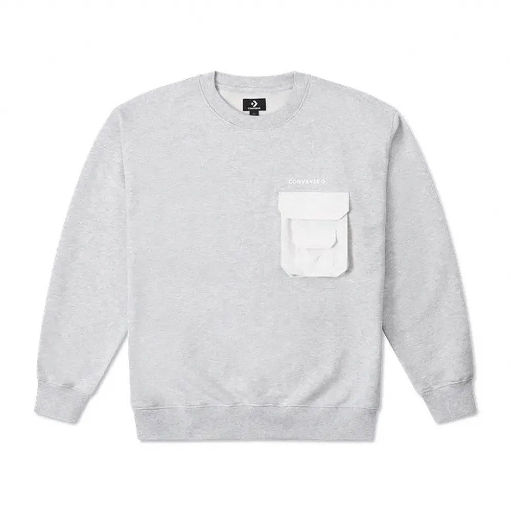 Converse Sweatshirts Men's Gray Crew Neck Moderate Regular