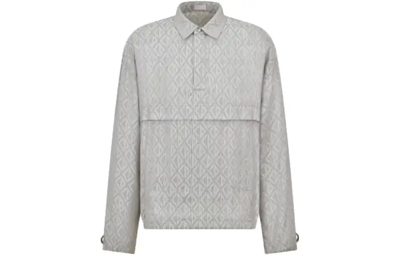 DIOR Shirts Men's Gray Lapel Moderate Other