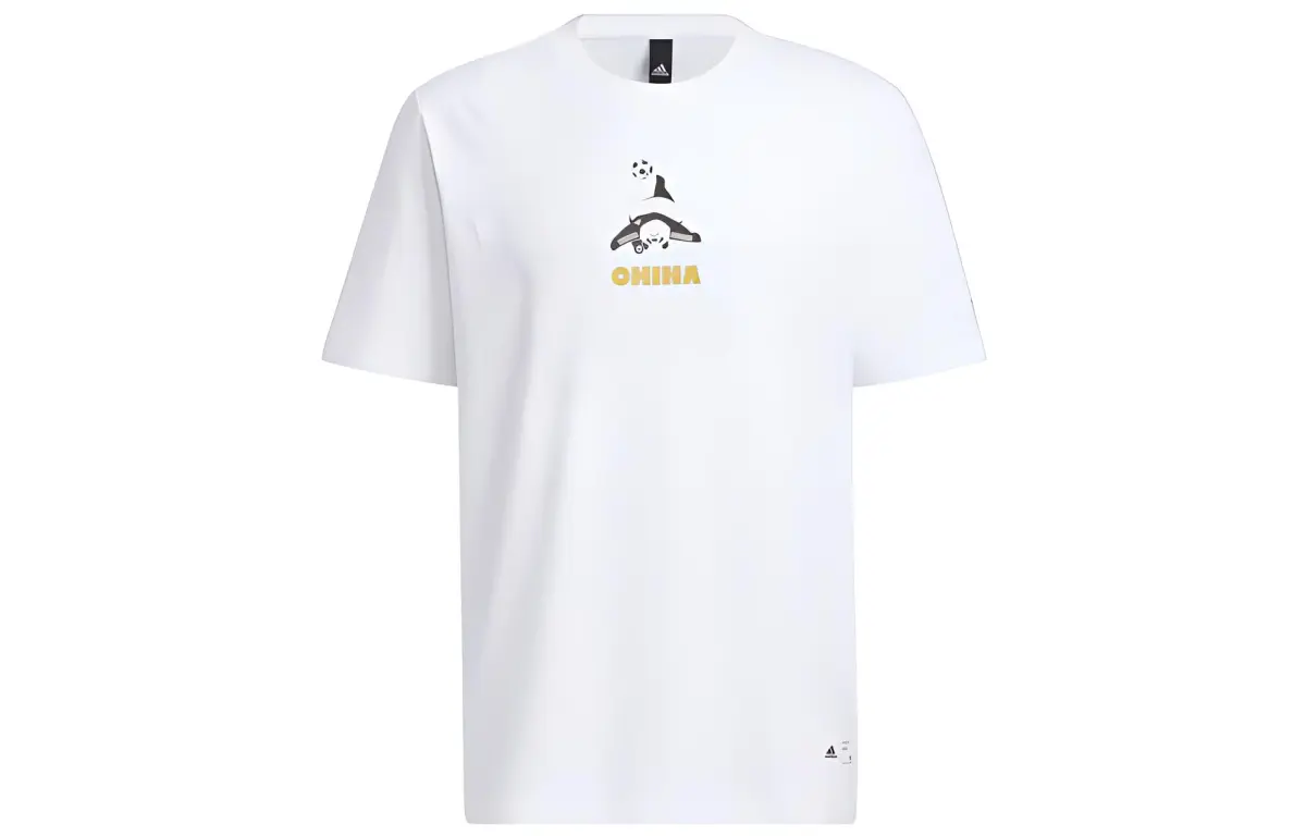 Adidas T-Shirts Men's White Crew Neck Moderate
