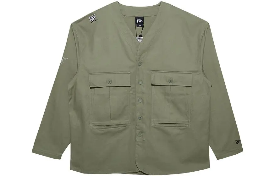 New Era Shirts Unisex Green V-neck Moderate Straight Fit