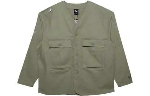 New Era Shirts Unisex Green V-neck Moderate Straight Fit