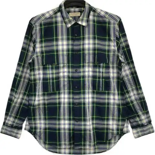 Burberry Shirts Men's Ink Blue Polo Collar Moderate Shirt