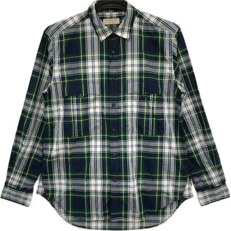 Burberry Shirts Men's Ink Blue Polo Collar Moderate Shirt