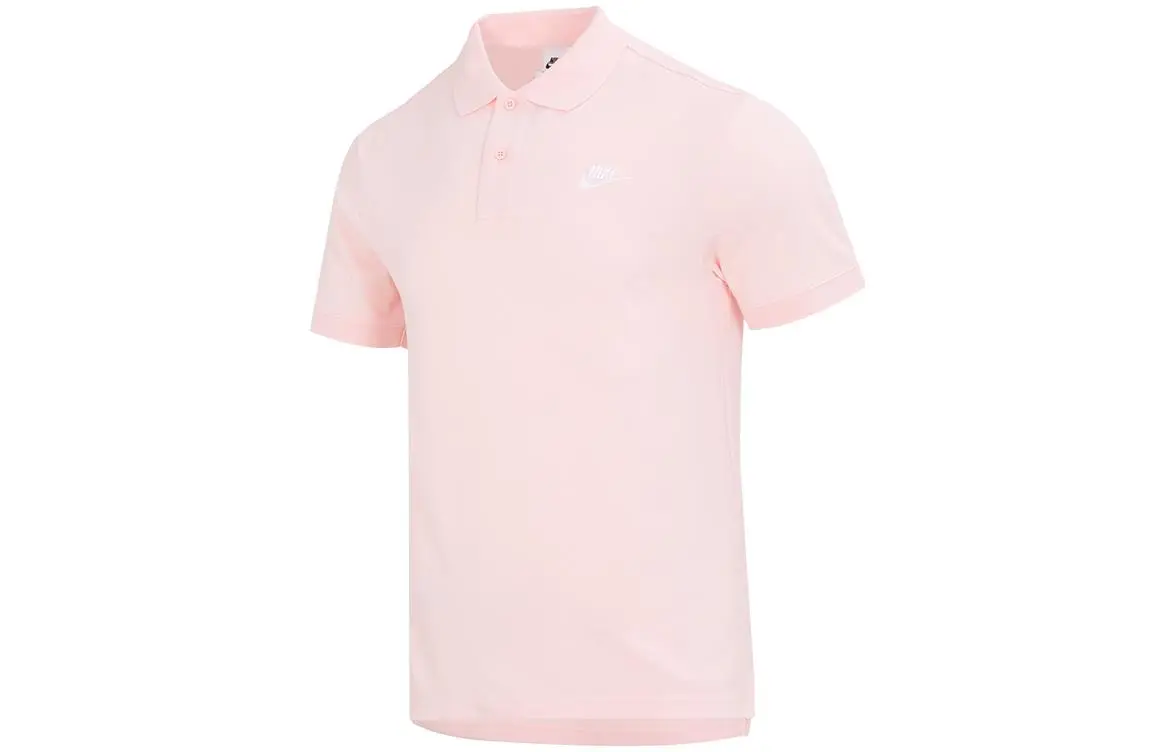 Nike Polo Shirts Men's Pink Polo Collar Moderate