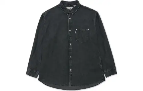 Levis Shirts Men's Smoke Gray Pointed Collar Moderate Other