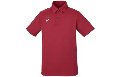 ASICS Polo Shirts Unisex Red Polo Collar Moderate Straight Fit