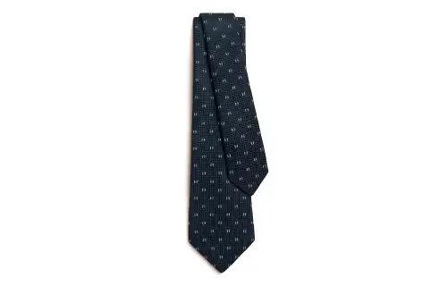 HERMES Grenadine Ties Men's Marine Blue