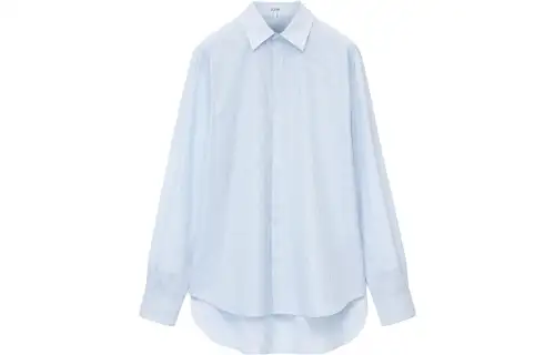 LOEWE Shirts Men's Blue Lapel Moderate Shirt