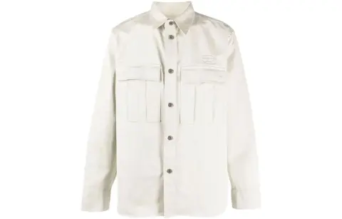 DIESEL Shirts Men's White Lapel Moderate Shirt