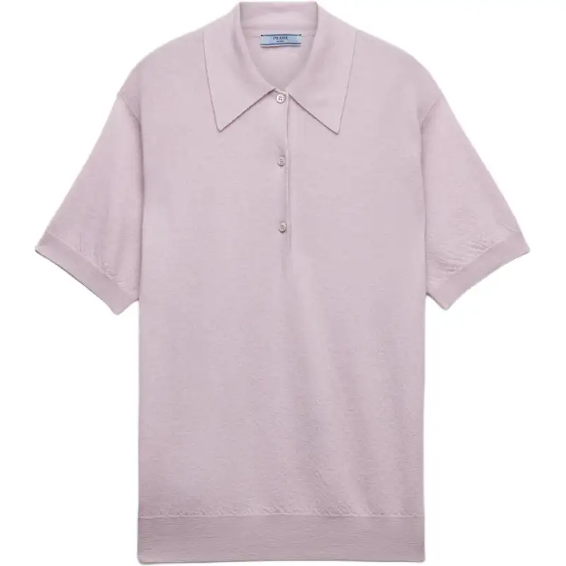 PRADA SS25 Polo Shirt Unisex Light Purple