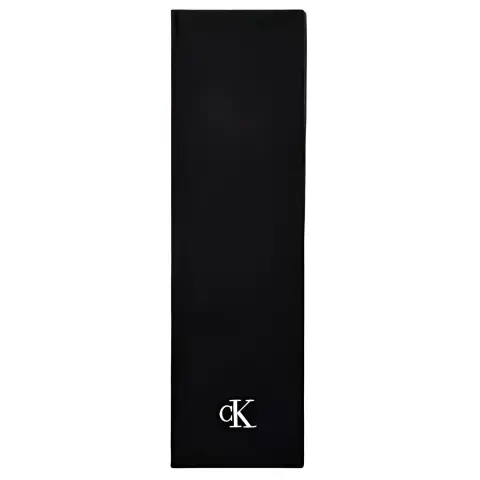 CALVIN KLEIN Knitted Fabric, Soft Acrylic Knit Scarves Unisex Black/Orange