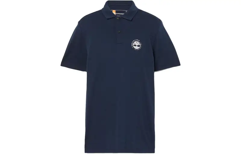 Timberland Polo Shirts Men's Navy Blue Polo Collar Moderate Straight Fit