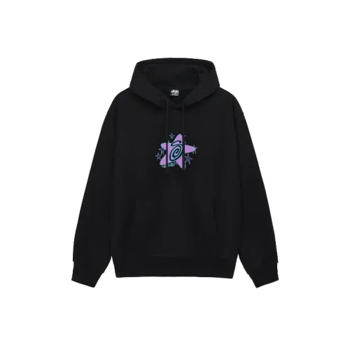 Stussy Sweatshirts Unisex BKX Black Hooded Moderate Regular