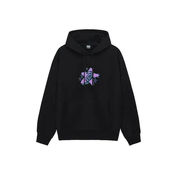 Stussy Sweatshirts Unisex BKX Black Hooded Moderate Regular