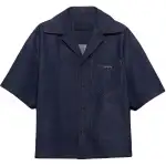 PRADA Shirts Men's Navy Lapel Moderate Denim