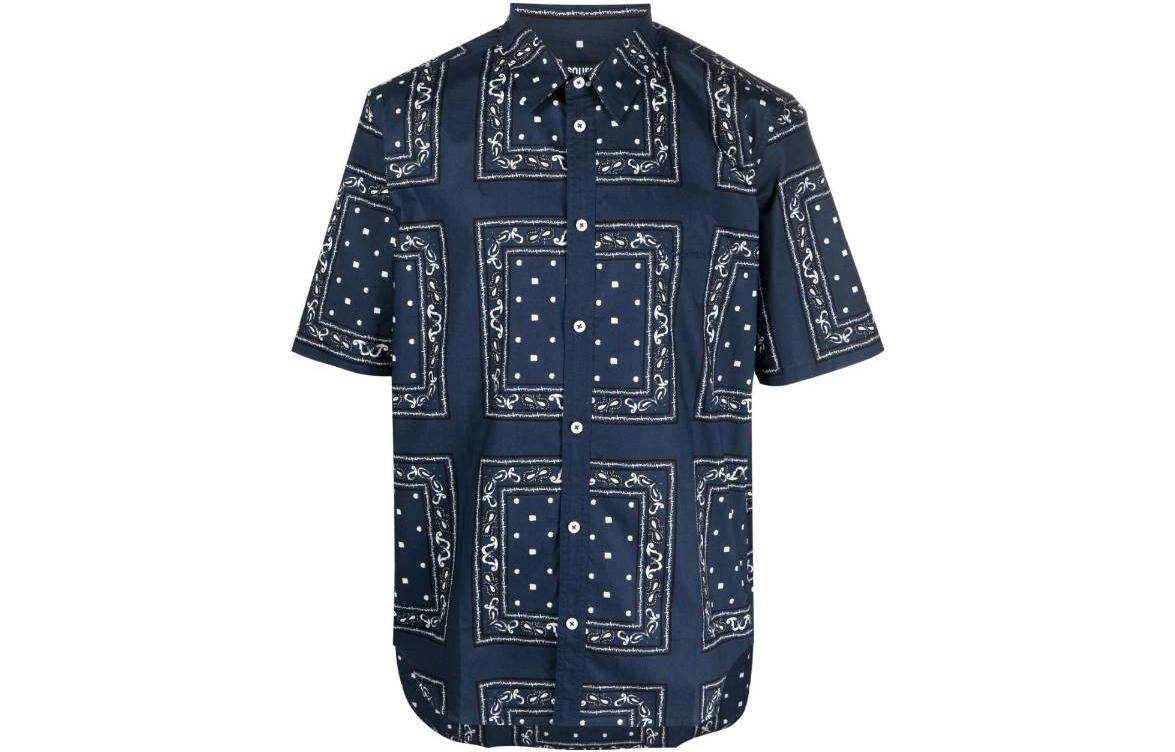 Jacquemus Shirts Men's Blue Pointed Collar Moderate Other