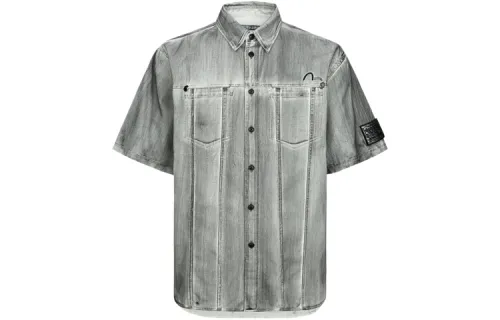 EVISU Shirts Men's Gray Lapel Moderate Other