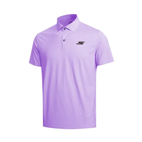 Skechers Polo Shirts Men's Magic Purple Polo Collar Thin Straight Fit