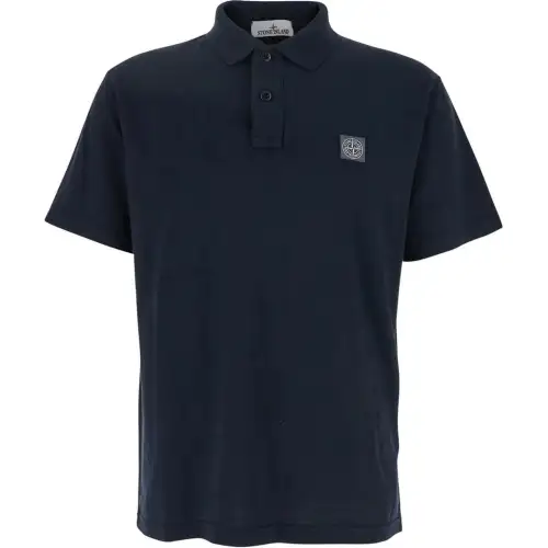 STONE ISLAND Logo Patch Short Sleeved Polo Shirt
