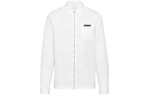 PRADA Shirts Men's White Lapel Moderate