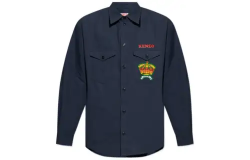 KENZO Logo Embroidered Button Up Shirt