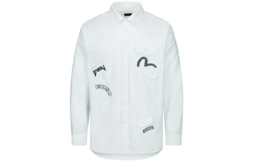 EVISU Shirts Men's White Lapel Moderate Other