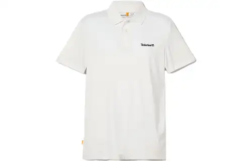 Timberland Polo Shirts Men's White Polo Collar Moderate Straight Fit