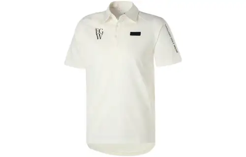 PUMA Golf Polo Shirts Men's White Polo Collar Moderate Straight Fit