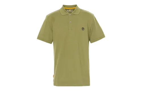 Timberland Polo Shirts Men's Green Polo Collar Moderate Straight Fit