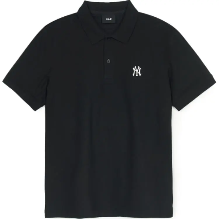 MLB Polo Shirts Men's Black Polo Collar Thin