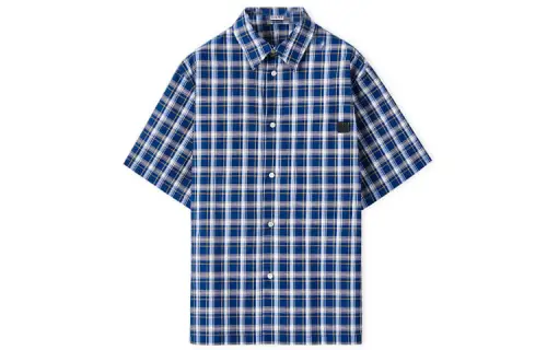 LOEWE Shirts Men's Blue Lapel Moderate