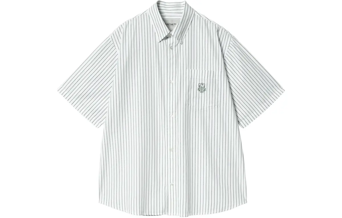 Carhartt WIP Shirts Men's Green Pointed Collar Moderate Other