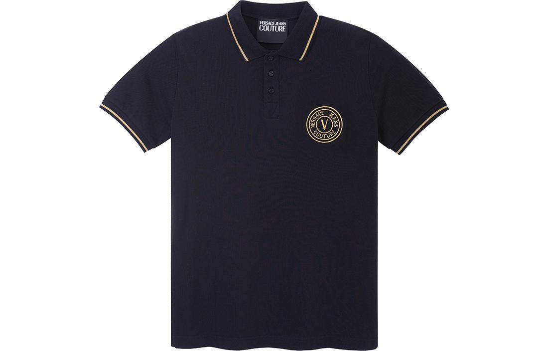 Мужская футболка поло Versace 74GAGT06-CJ01T-G89 (черная)