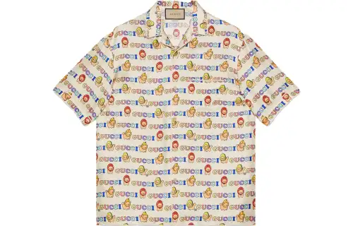 GUCCI Shirts Men's Yellow Cuban Collar Moderate Other