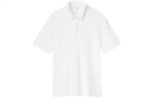 UNIQLO Polo Shirts Men's White Polo Collar Moderate Straight Fit
