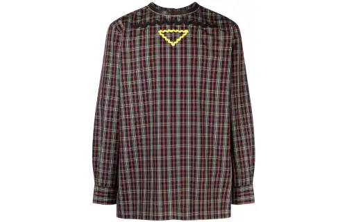 PRADA Shirts Men's Brown Crew Neck Moderate Other