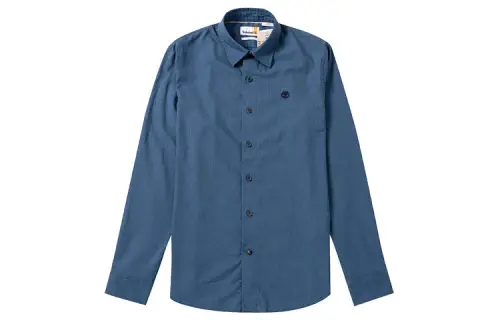 Timberland Shirts Men's Blue Lapel Thin Other