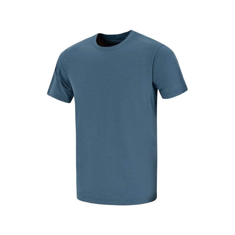 ASICS T Shirts Men's Dark Blue Crew Neck Thin