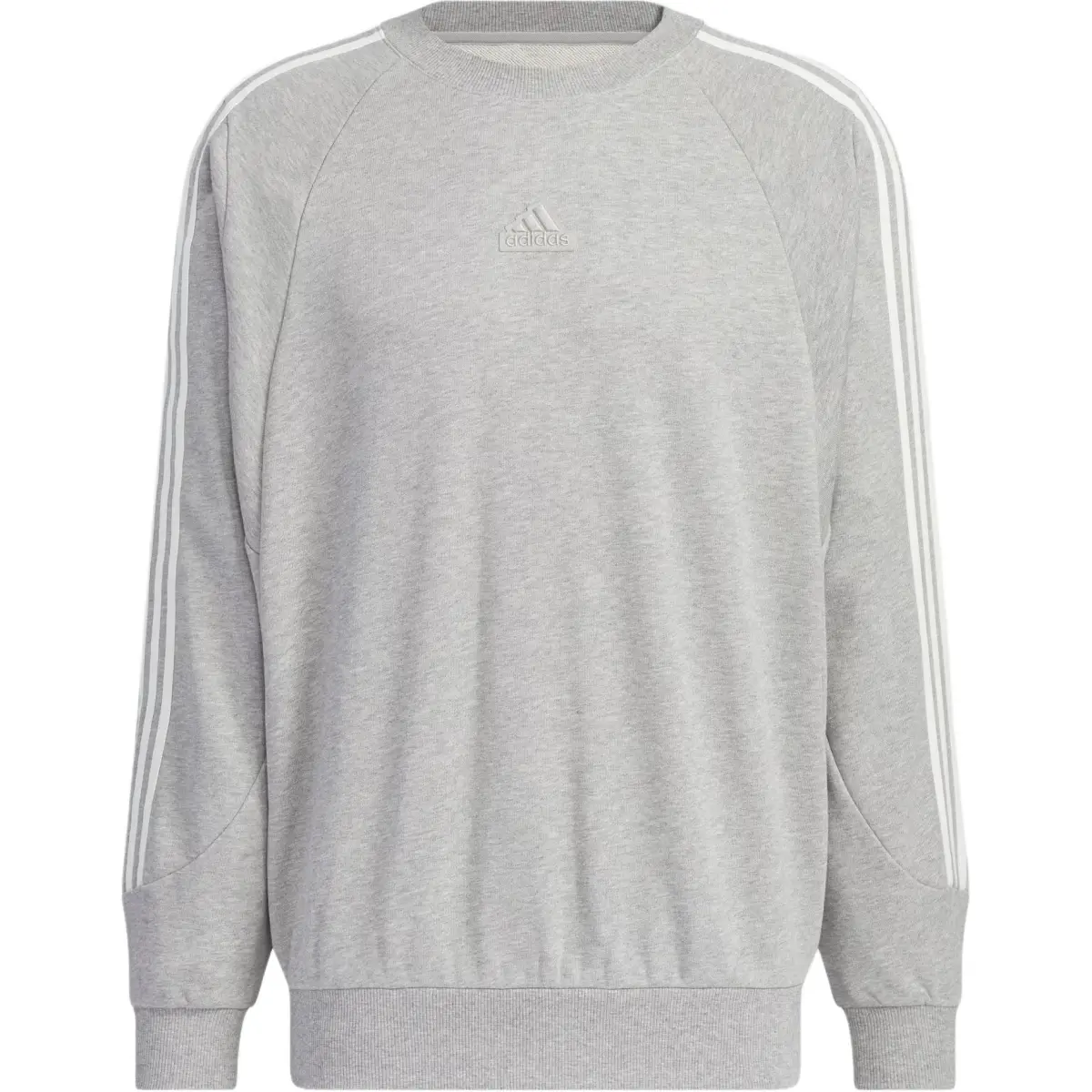 Adidas 3 Stripes CREW SWEATSHIRT Unisex Medium Heather Gray
