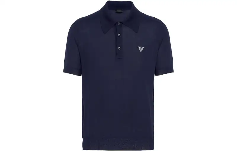 PRADA Logo-embroidered Cashmere Polo Shirt