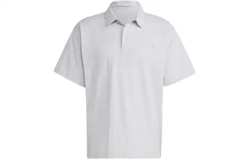 Adidas Originals ESSENTIALS Polo Shirts Men's Light Heather Gray Polo Collar Moderate Straight Fit