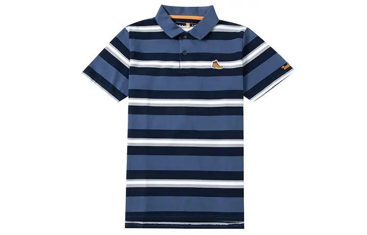 Timberland Polo Shirts Men's Blue Polo Collar Moderate Straight Fit