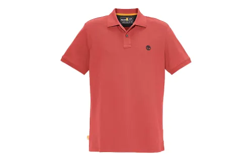 Timberland Polo Shirts Men's Red Polo Collar Moderate Straight Fit