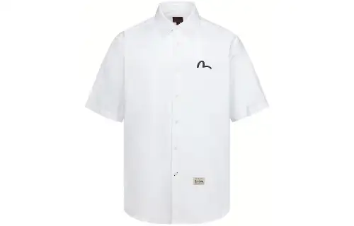 EVISU Shirts Men's White Polo Collar Moderate Other
